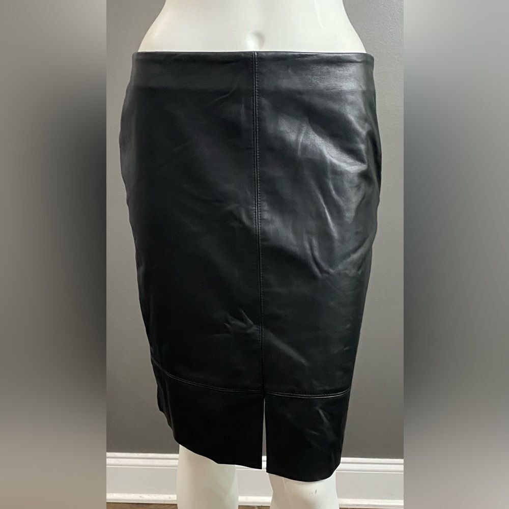 Fifteen Twenty Black Split Lamb Leather/ Viscose Pencil Skirt Size S